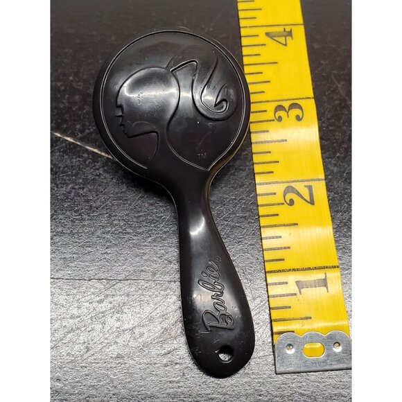 Barbie Doll-Sized Black Hairbrush With Barbie Logo & Silhouette - Picture 3 of 3